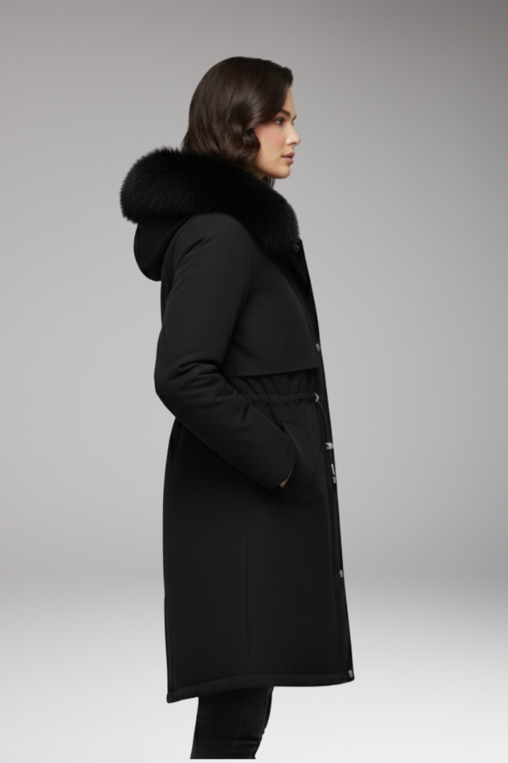 Women's Faux Fur Coat Adjustable Waist Jacket