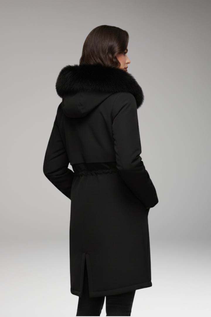 Women's Faux Fur Coat Adjustable Waist Jacket