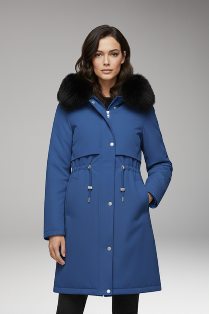 Women's Faux Fur Coat Adjustable Waist Jacket