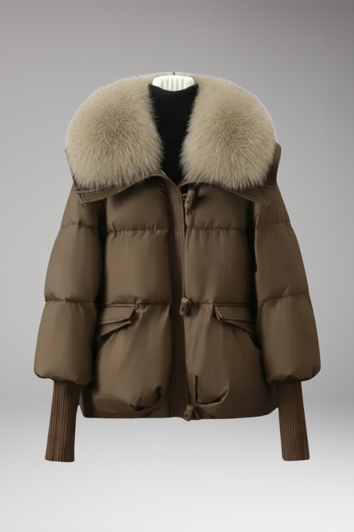 Women's Faux Fur Jacket Ribbed Cuffs - Vonnera