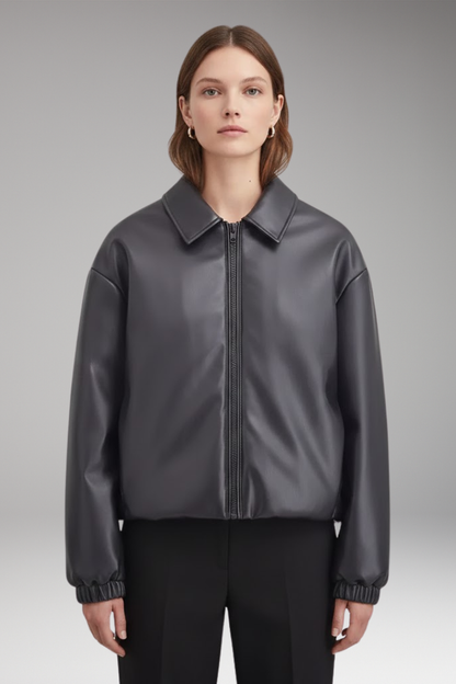 Women's Zip Jacket Ribbed Hem