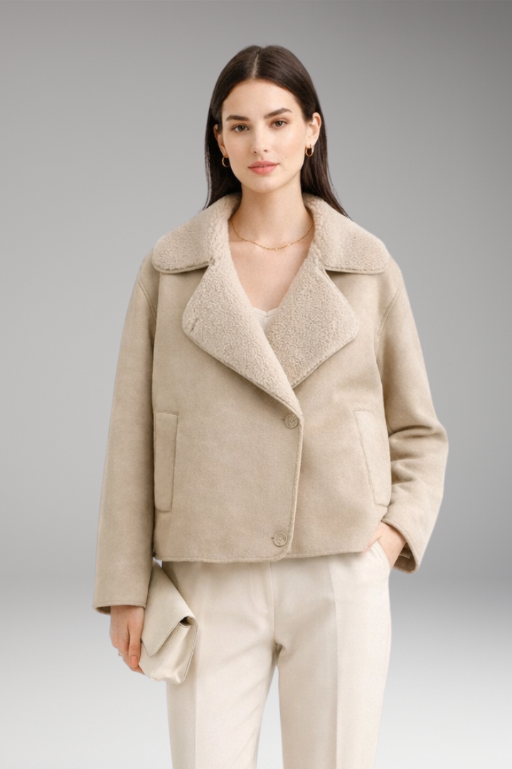 Women's Blazer Jacket Notched Collar Button Closure