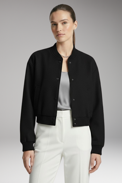 Women's Snap Closure Cropped Jacket