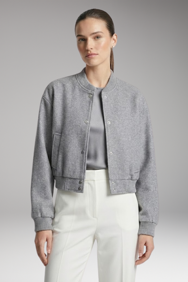 Women's Snap Closure Cropped Jacket