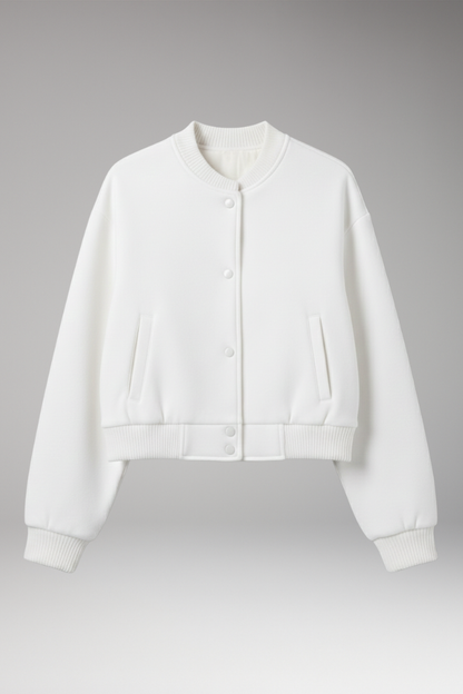 Women's Snap Closure Cropped Jacket - Vonnera
