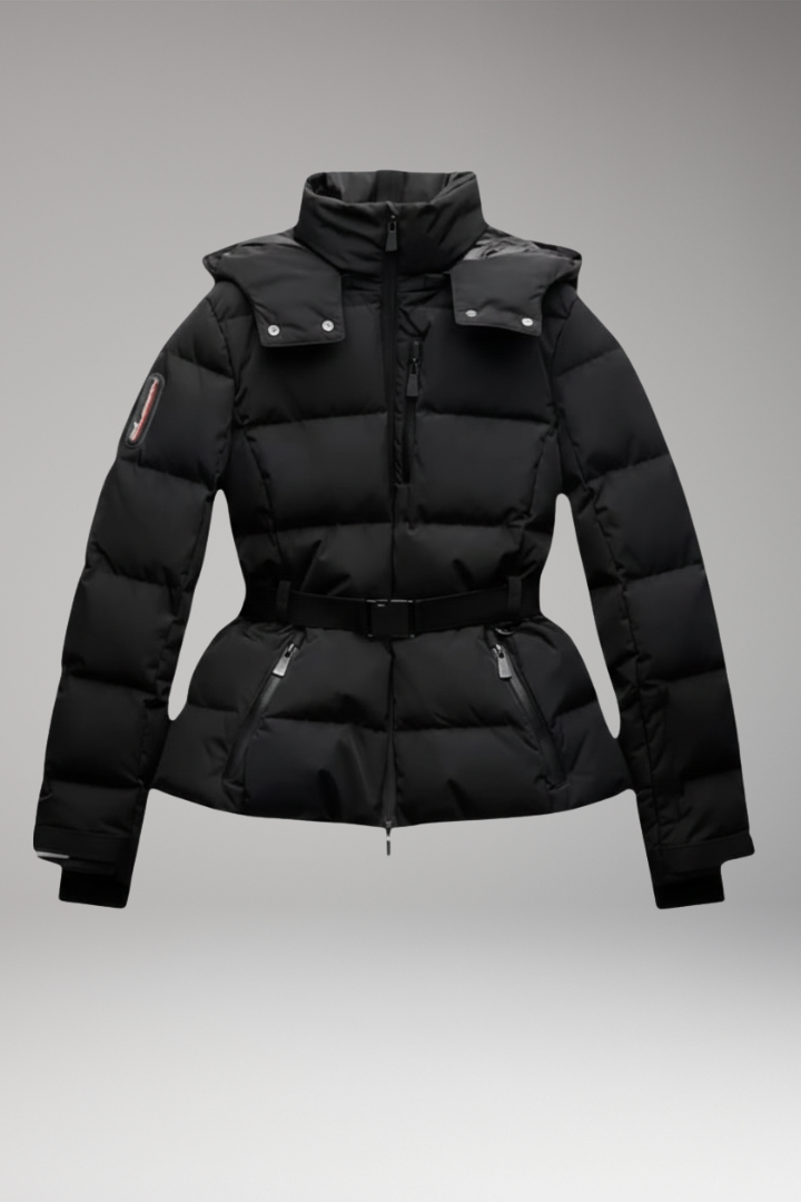 Women's Belted Waist Jacket Stand-Up Collar - Vonnera