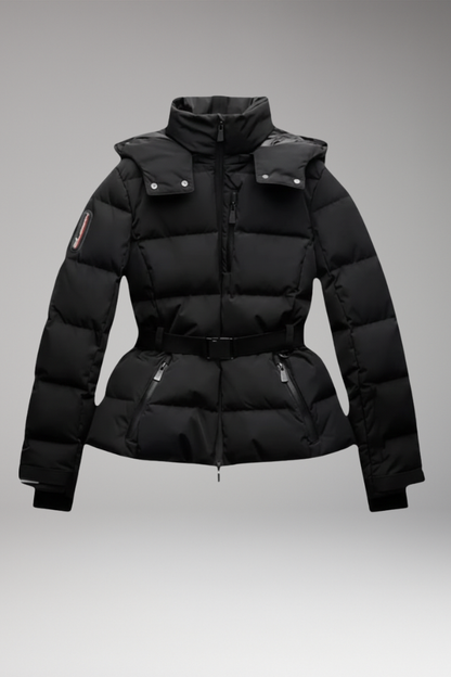 Women's Belted Waist Jacket Stand-Up Collar - Vonnera