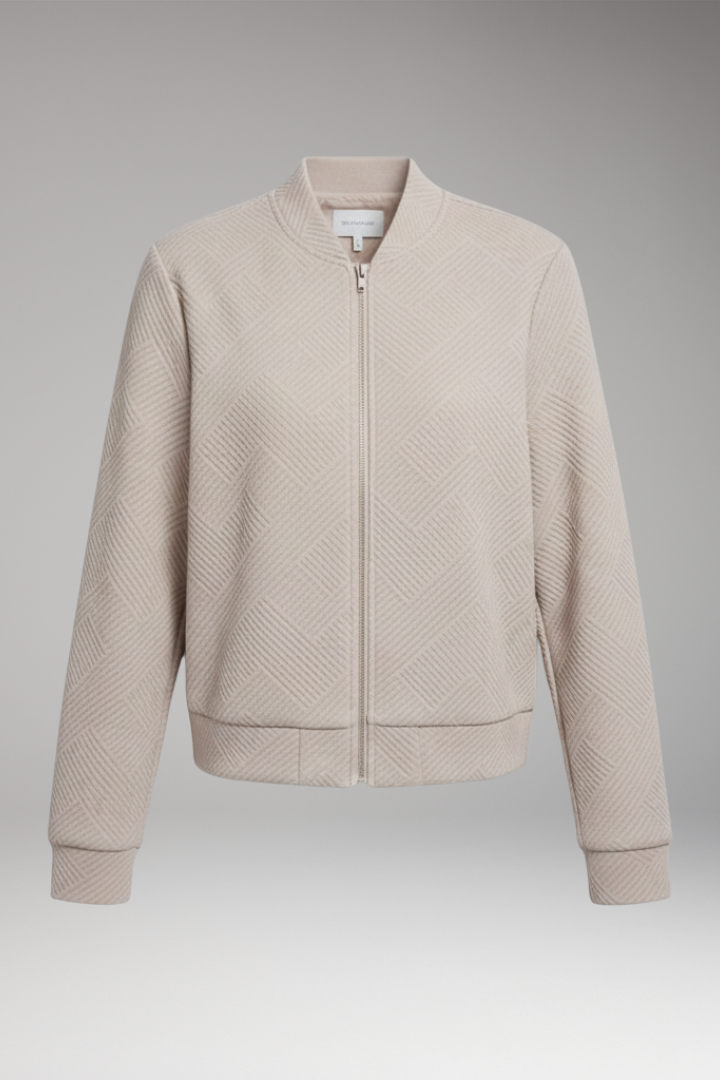Women's Zipper Jacket Ribbed Surface - Vonnera