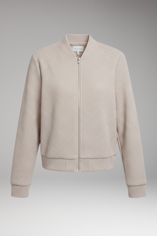 Women's Zipper Jacket Ribbed Surface - Vonnera