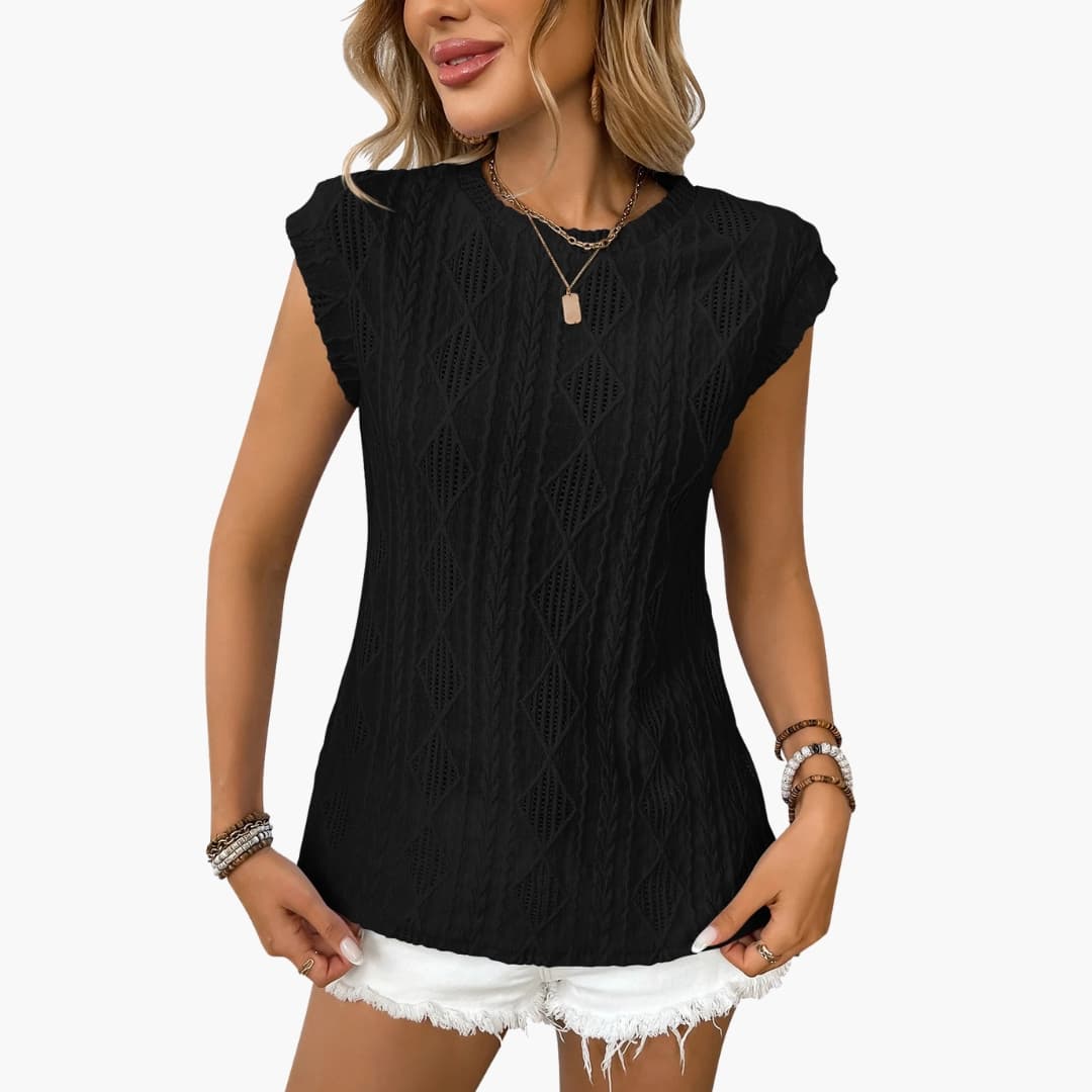 Women's Short Sleeve Crew Neck T-Shirt 3D Texture - Vonnera