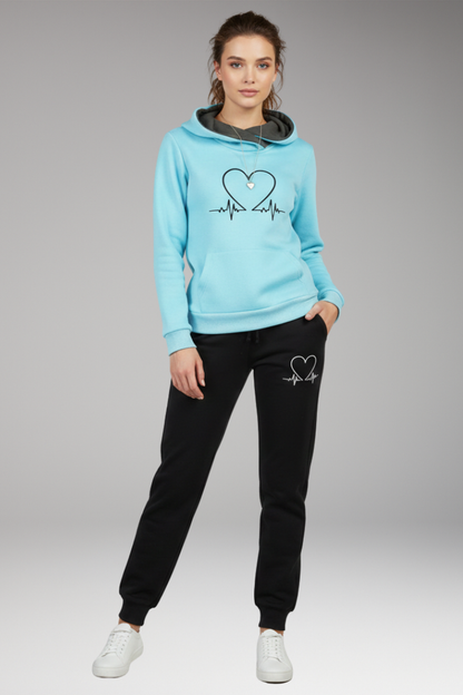 Women's Printed Jogging Suit Hoodie Pants Set