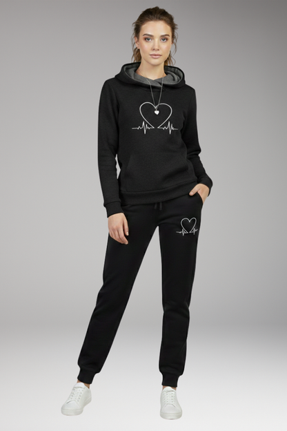 Women's Printed Jogging Suit Hoodie Pants Set
