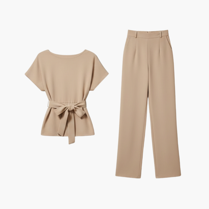 Women's Wide Leg Jumpsuit with Belt - Vonnera