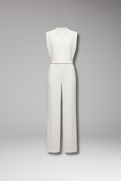 Women's Sleeveless Jumpsuit Wide Leg Design - Vonnera