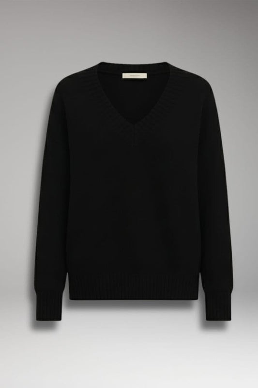 Women's V Neck Sweater Ribbed Cuffs - Vonnera