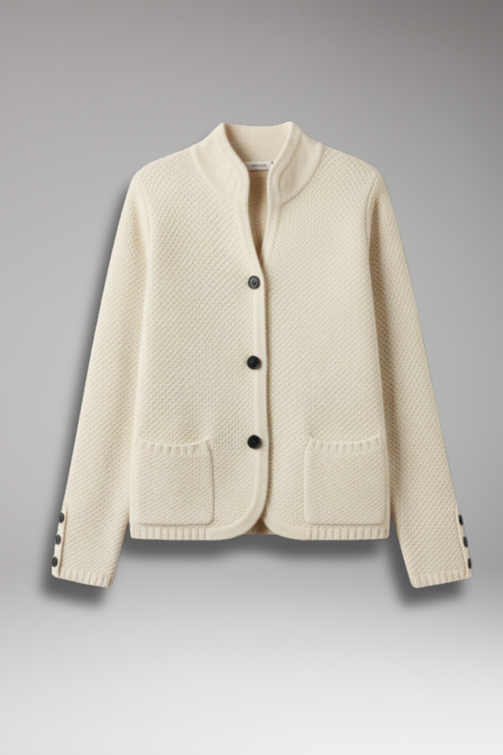 Women's Knit Button Jacket with Pockets - Vonnera