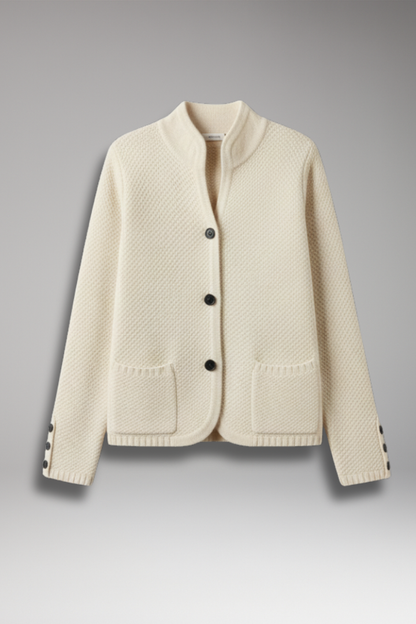 Women's Knit Button Jacket with Pockets - Vonnera