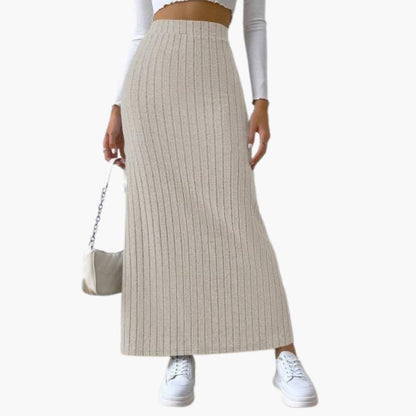 Women's Knit Midi Skirt Elastic Waist