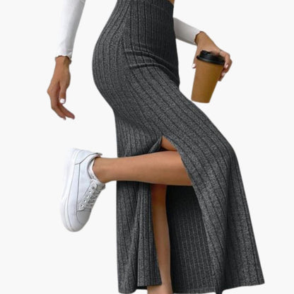 Women's Knit Midi Skirt Elastic Waist