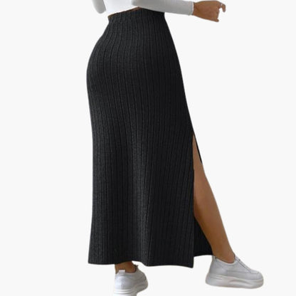 Women's Knit Midi Skirt Elastic Waist