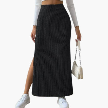 Women's Knit Midi Skirt Elastic Waist