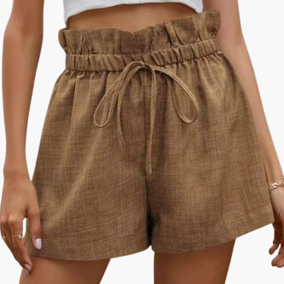 Women's Elastic Waist Shorts Lightweight with Side Pockets - Vonnera