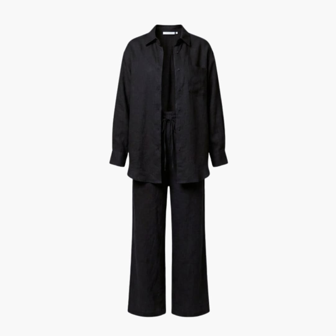 Women's Linen Two-Piece Shirt And Pants Set