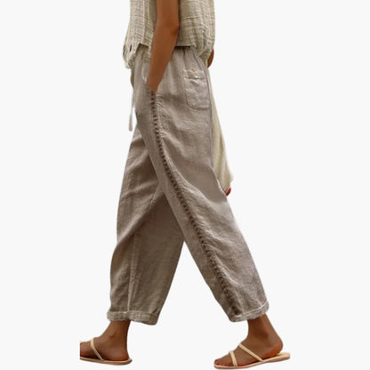 Women's Linen Loose Fit Pants - Vonnera
