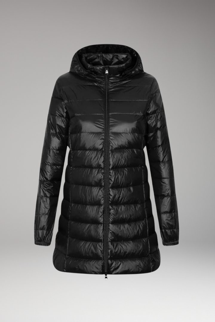 Women's Quilted Hooded Long Jacket - Vonnera