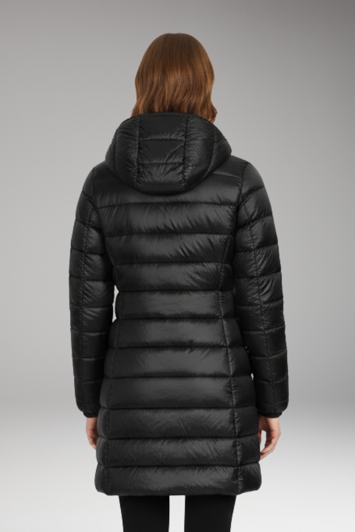 Women's Quilted Hooded Long Jacket