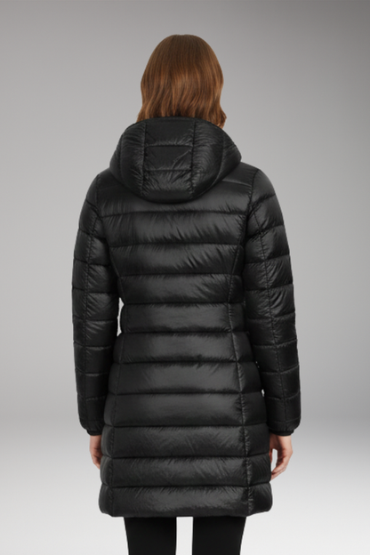 Women's Quilted Hooded Long Jacket