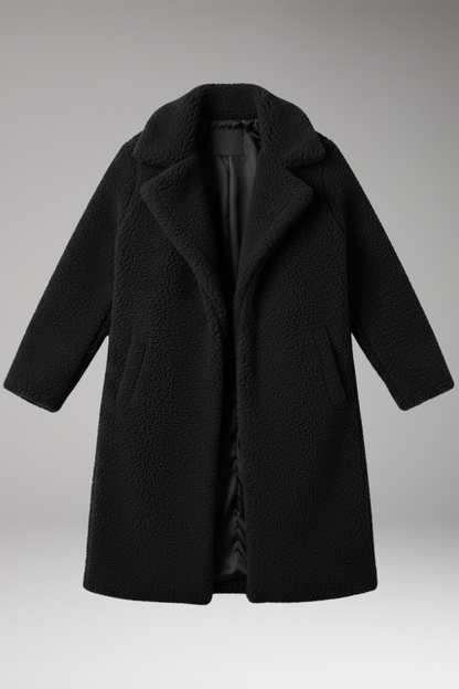 Women's Lapel Jacket Textured Long Coat - Vonnera