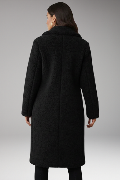 Women's Lapel Jacket Textured Long Coat