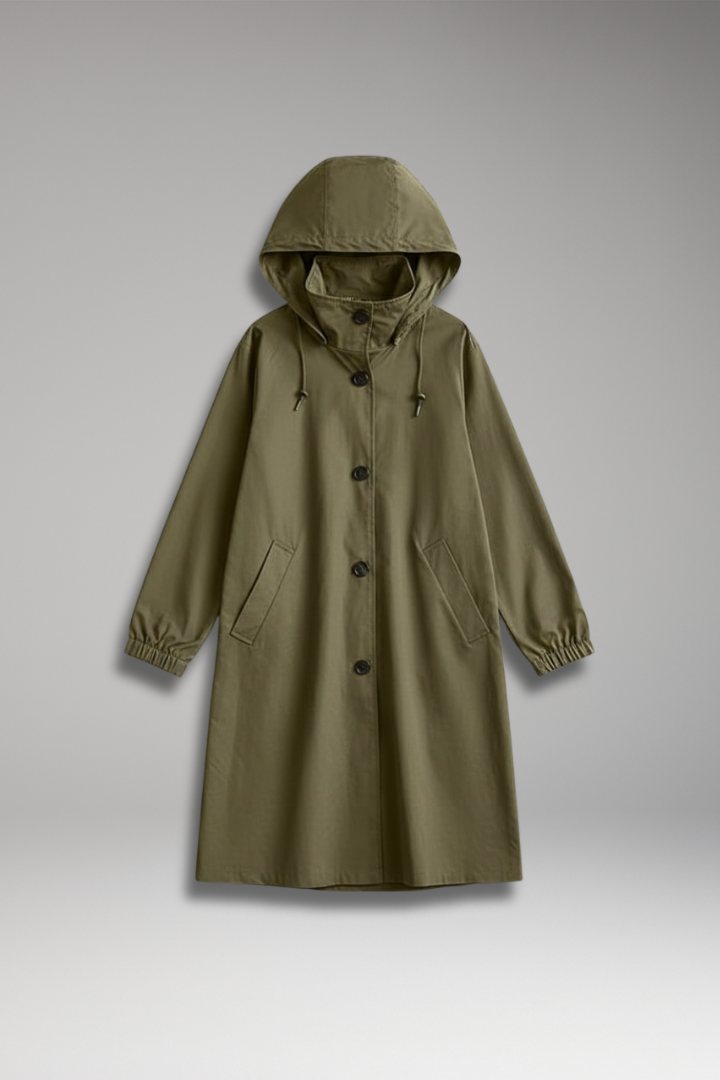 Women's Waterproof Raincoat Adjustable Hood Side Pockets - Vonnera
