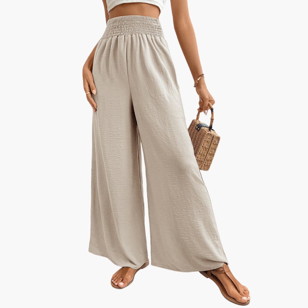 Women's Loose Fit Elastic Waist Pants with Pockets