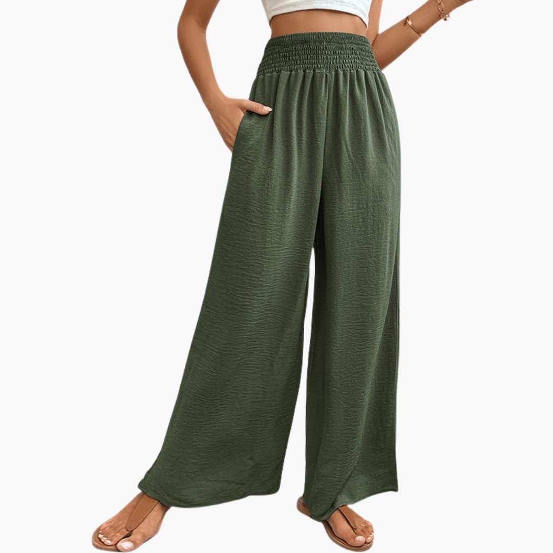 Women's Loose Fit Elastic Waist Pants with Pockets