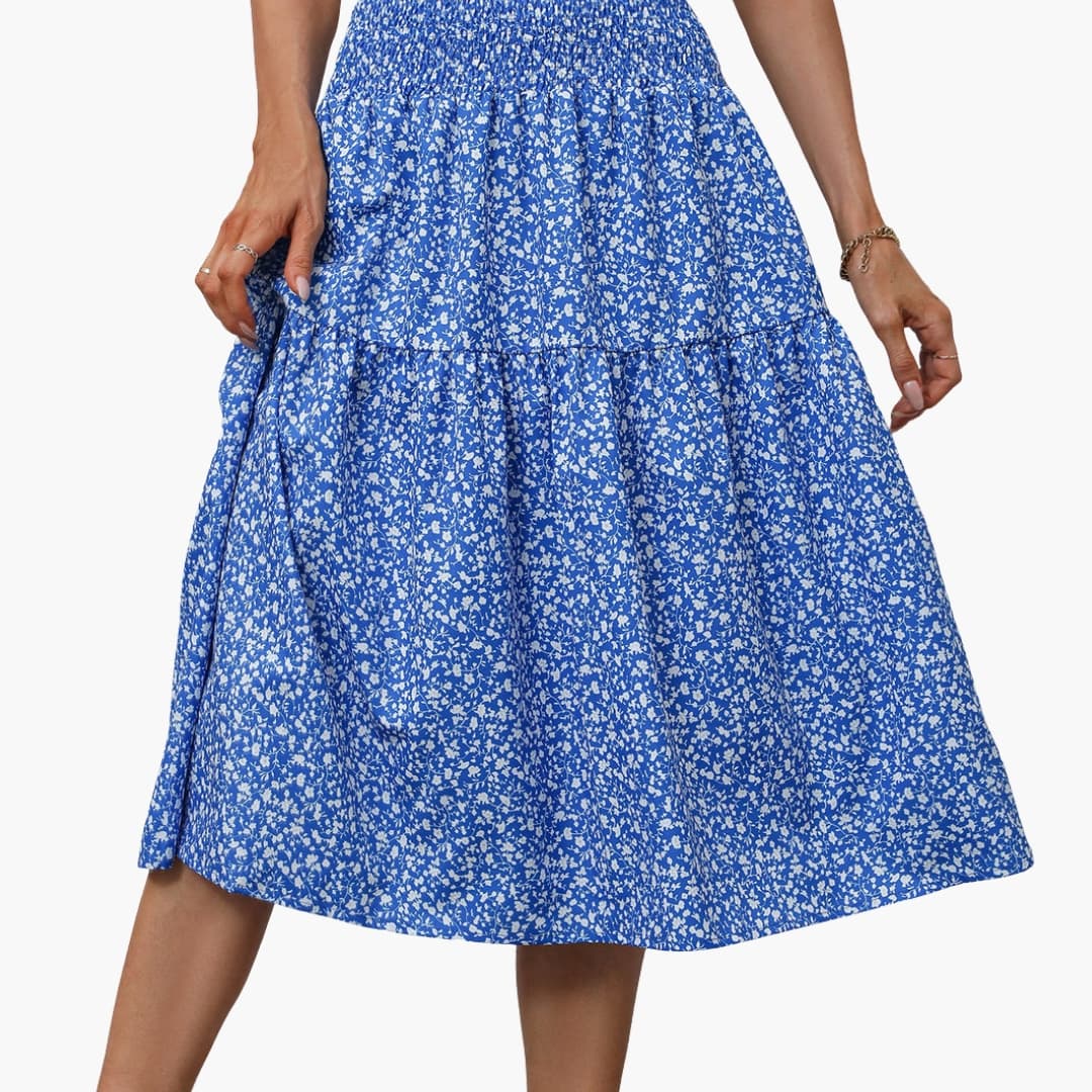 Women's Elastic Waist Maxi Skirt Printed - Vonnera