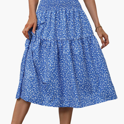 Women's Elastic Waist Maxi Skirt Printed - Vonnera