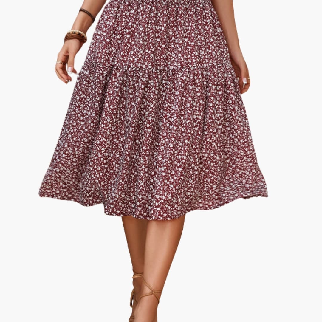 Women's Elastic Waist Maxi Skirt Printed