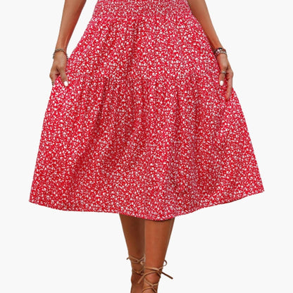 Women's Elastic Waist Maxi Skirt Printed
