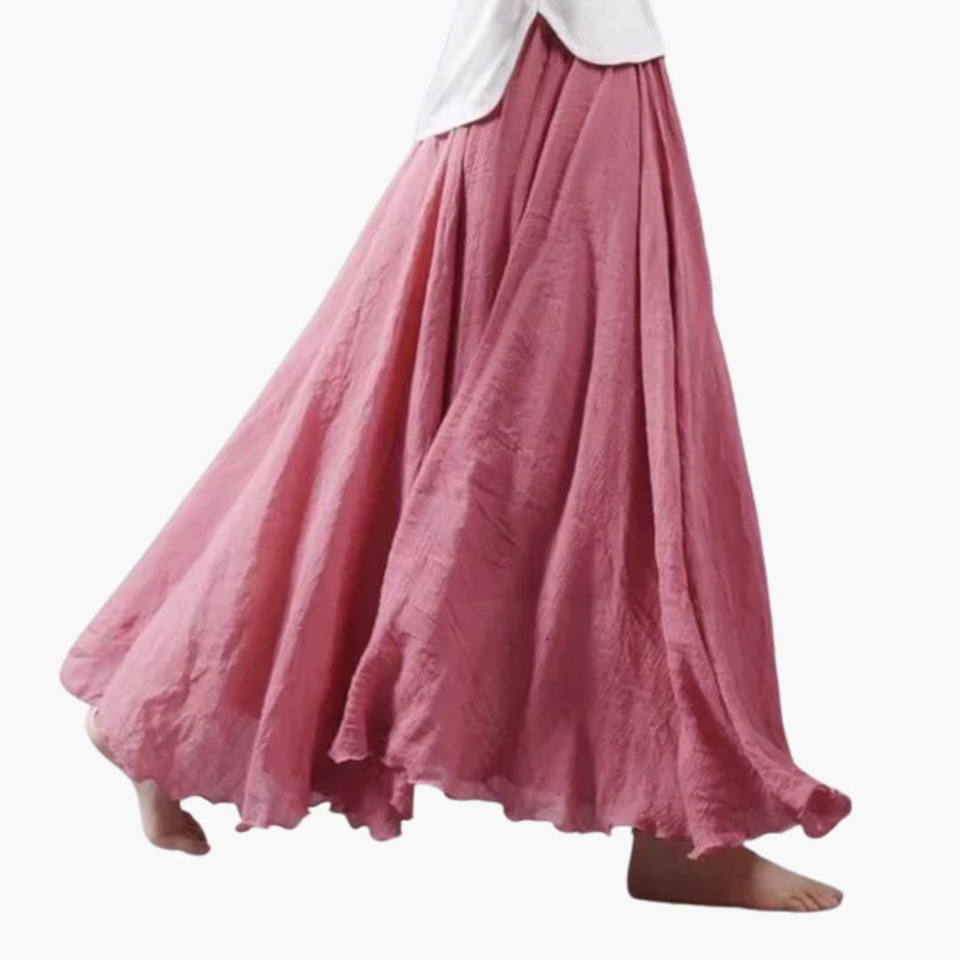 Women's Maxi Skirt Elastic Waist Straight Hemline - Vonnera