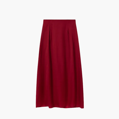 Women's High Waist Maxi Skirt Satin