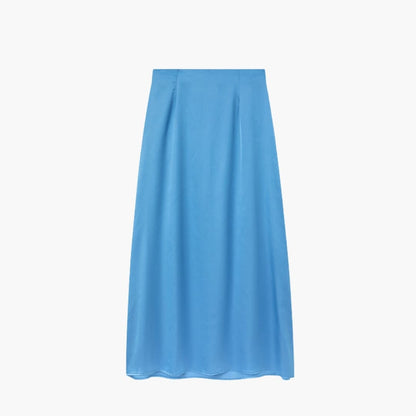 Women's High Waist Maxi Skirt Satin