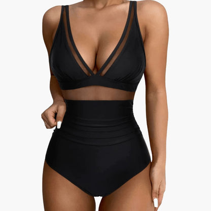 Women's Mesh One-Piece Swimsuit High-Cut Leg - Vonnera