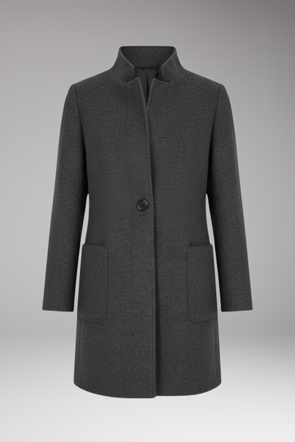 Women's Mid Length Coat Stand Collar - Vonnera