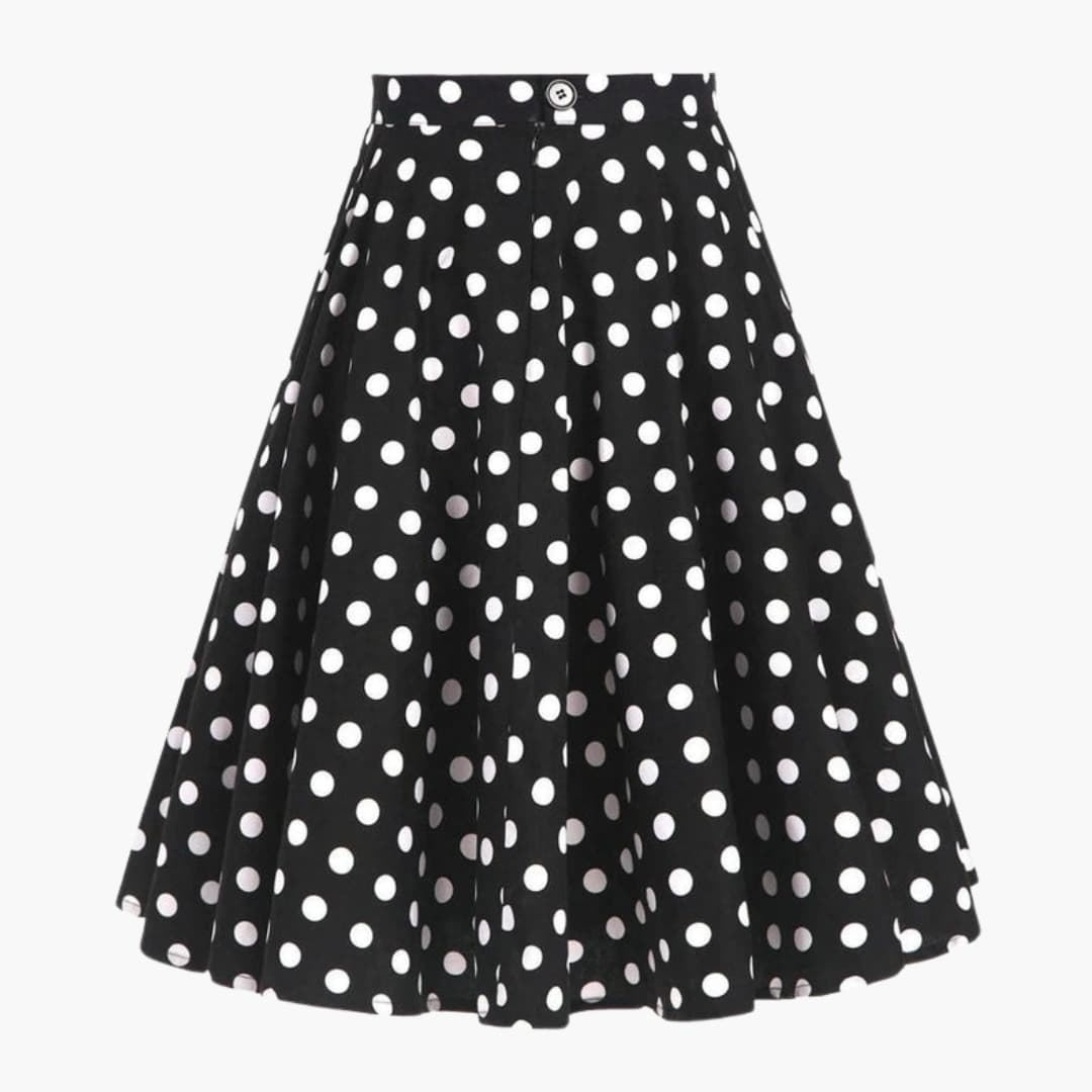 Women's Midi Skirt Button Closure Flared Hem - Vonnera