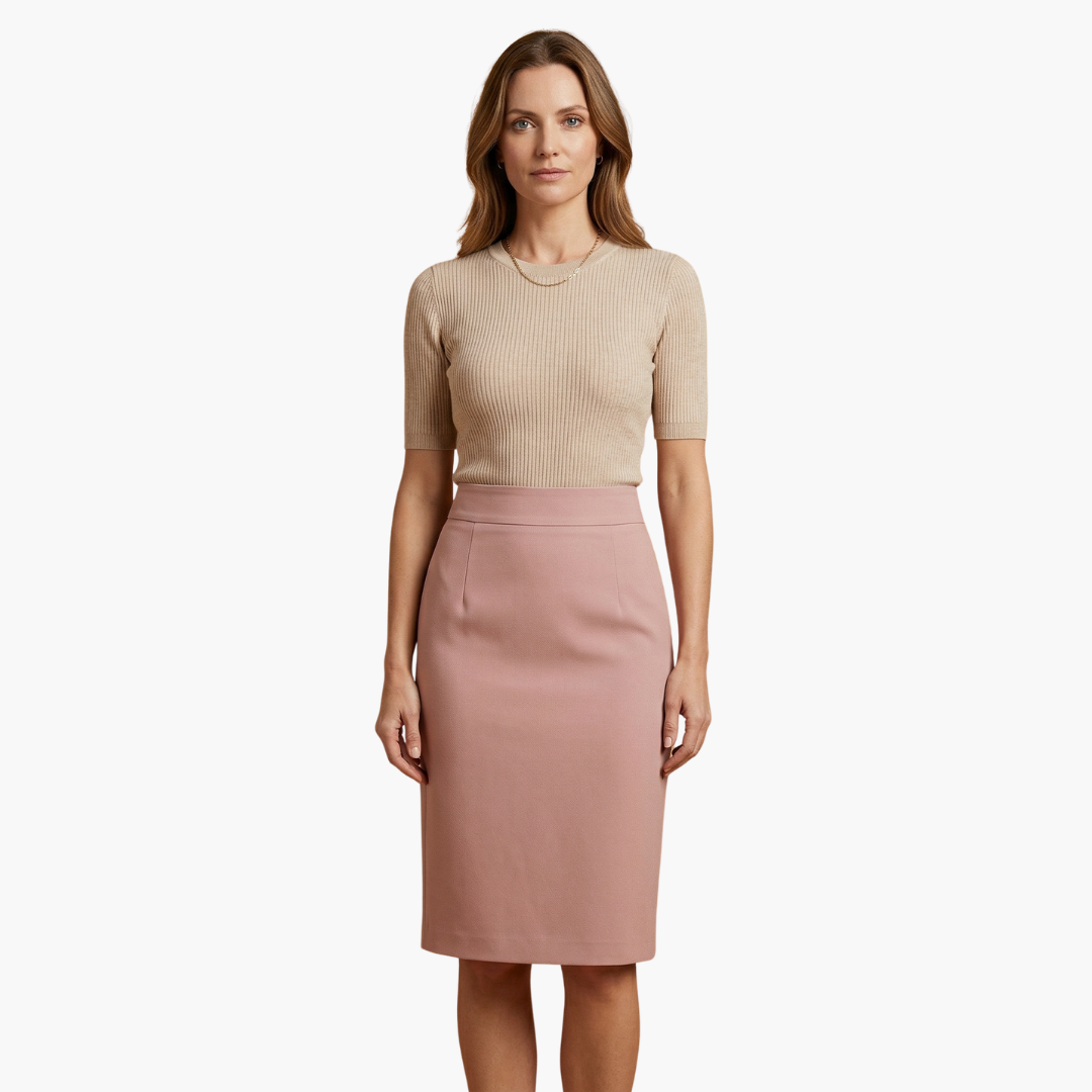 Women's Elastic Waist Midi Skirt Flared Hem - Vonnera