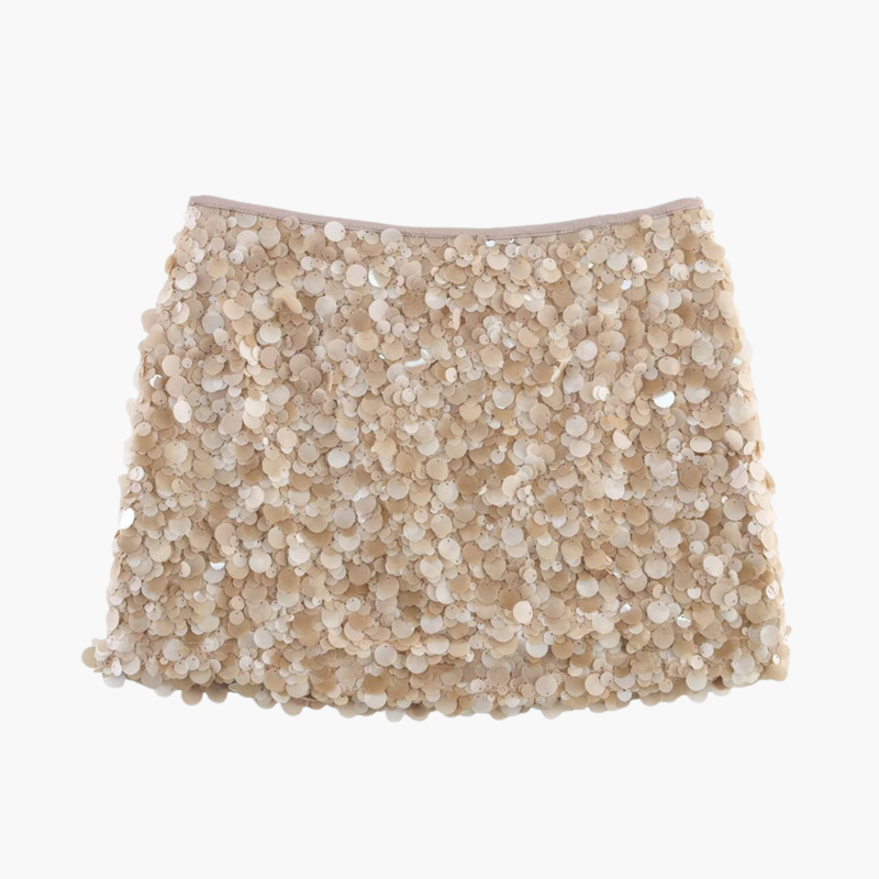 Women's Sequin Mini Skirt Straight Hem - Vonnera