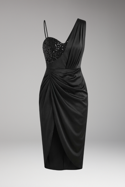 Women's Ruched Midi Dress Side Slit - Vonnera