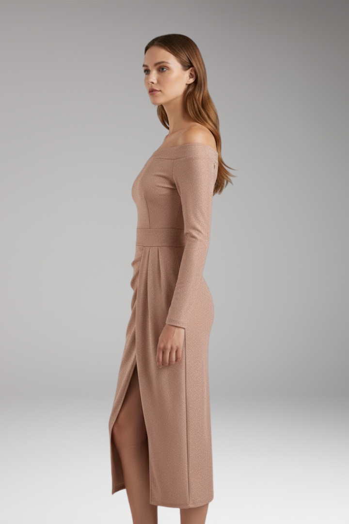 Women's Off Shoulder Long Sleeve Dress Open Back